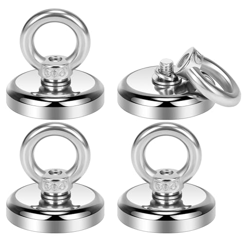 Wukong 32mm Stark Neodym Ösenmagnet, 4 Stück Zugkraft 38kg...