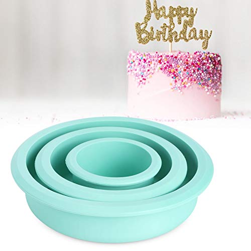 Cake Tray,3 Tier Ronde Cake Pan Set Siliconen Cake Mallen Bakplaat voor Verjaardag Bruiloft Kerstfeest - Afbeelding 4