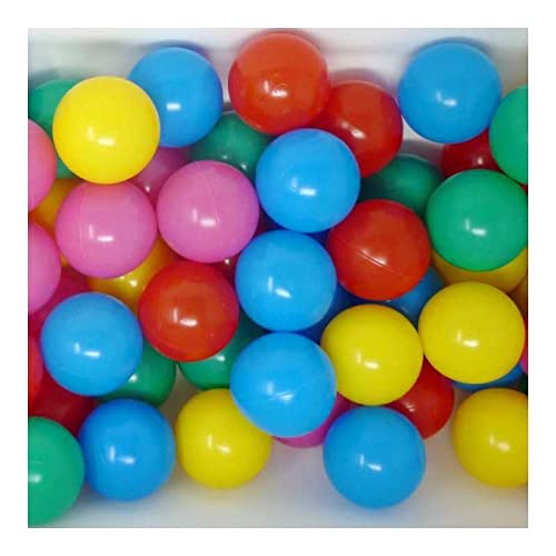Marchio Palline Colorate per Bambine e Bambini 1 Anno, 100 Palline in Plastica Morbida e Resistente, 5 Colori, Piscina