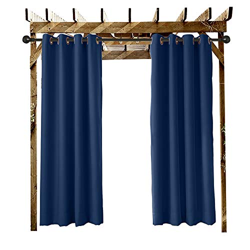 Extra Wide Outdoor Navy Curtain 150" W x 96" L Grommet Eyelet in