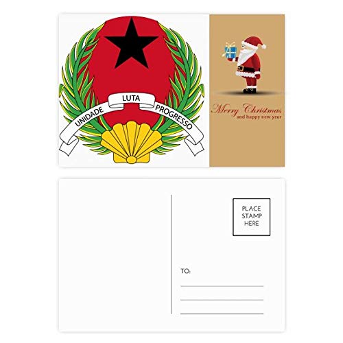 Cartes postales emblème Guinée-Bissau et Père Noël (lot de 20)