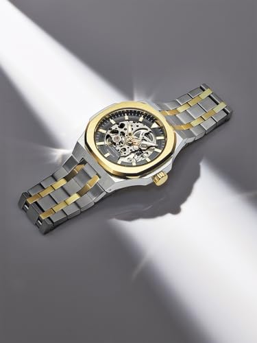 Image of French Connection Autaros Skeleton Dial Stainless Steel Automatic Watch for Men - FCA31TM