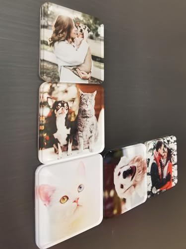 Image of Custom Fridge Magnets, Personalized Photo Magnets for Refrigerator, Home Decoration Picture Magnet Stickers for Office and Kitchen, Door(6 PCs)