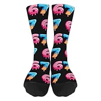 Six Seven Icee Creams Drips Meme Socks – Funny 67 Number Printed Crew Socks, Soft Cotton Blend, Breathable & Cushioned Streetwear Gift for Teens & Trend Lovers