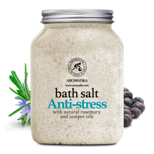 De-Stress Bath Salt 46 Oz - 100% Natural & Pure Salt Essential Oils Rosemary & Juniper - Best for Good Sleep - Relaxing - Calming - Body Care - Beauty - Aromatherapy - Stress Relief - Image 3