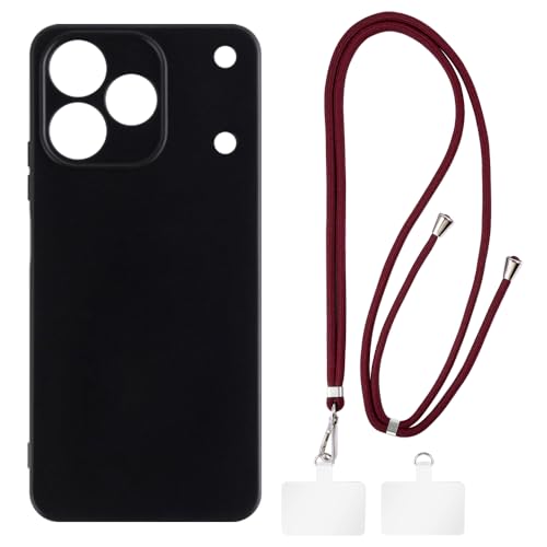 Shantime �P�[�X�ƃN���X�{�f�B�X�g���b�v�Z�b�g OPPO Realme Note 80 4G �Ƃ̌݊������� �g�уJ�o�[�Ƌ����o�b�N���t�������\�l�b�N�X�g���b�v�����2���̃p�b�`�t��(�u���b�N + ���b�h)