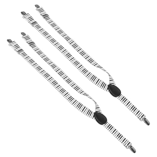 Homoyoyo Adjustable Boys and Girls Boys Suspenders Piano Key Pattern Suspenders Metal Clips for