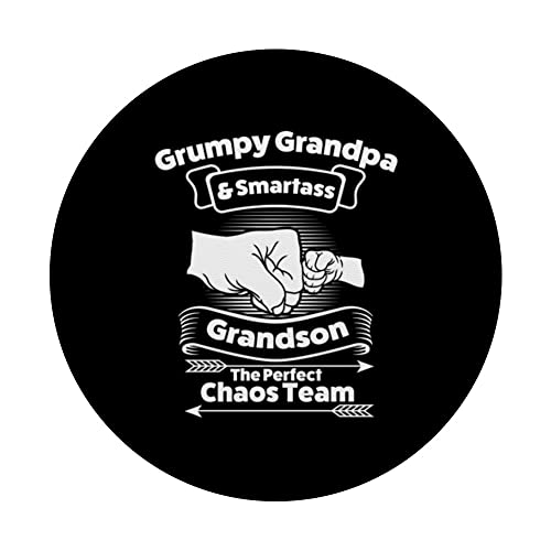 grandpa smartass grandson the perfect chaos team Family PopSockets Swappable PopGrip, Black - Image 3