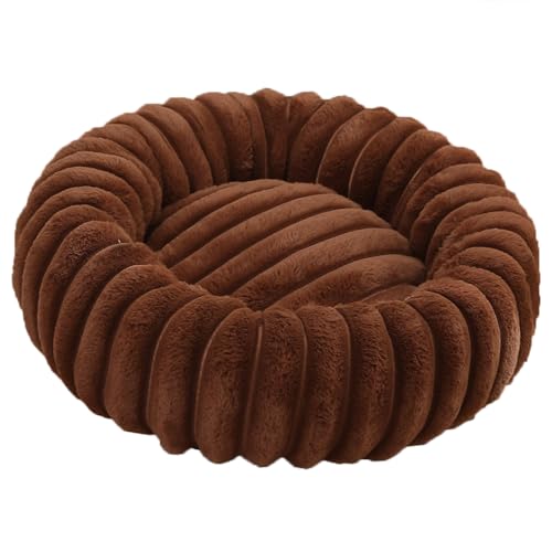 Panier Chien Donut, Panier Chat, Lit Ronde en Forme de Beignet, Canapé, Coussin, Lits pour Animaux Lavable, Chien Orthopedique, Base antidérapante, Tissu Peluche Doux...