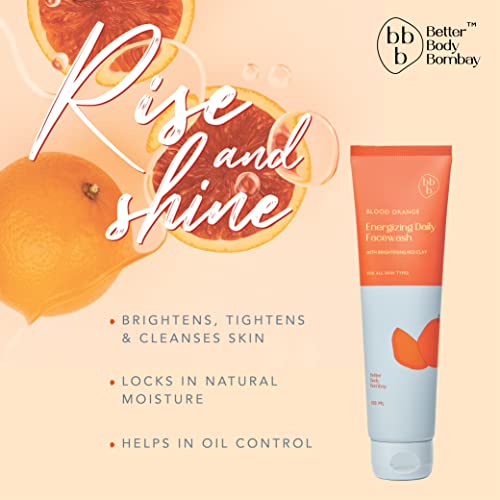 Image of BBB Better Body Bombay Brightening Daily Facewash | Blood Orange Refreshing Vitamin C Face Wash 100 ml each | Glow Reviving Brightening Face Wash | All Skin Type (Pack of 2)