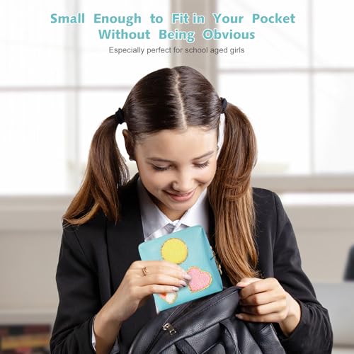 Image of airogym Period Bag for Women, Sanitary Napkin Storage Bag, Functional PU Leather Sanitary Pad Bags for Panty Liners, Tampons, Menstrual Cup Pouches, Sanitary Pads Organizer with Zipper