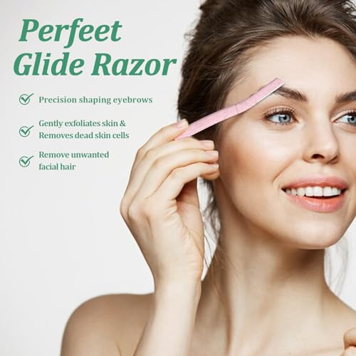 Ptwola Dermaplaning Tool 9 Pcs Eyebrow Razors for Men and Women Facial Shaver Face Peach Fuzz Hair Removal Shaving and Skin Exfoliating Dermaplane Facial Razor - Image 4