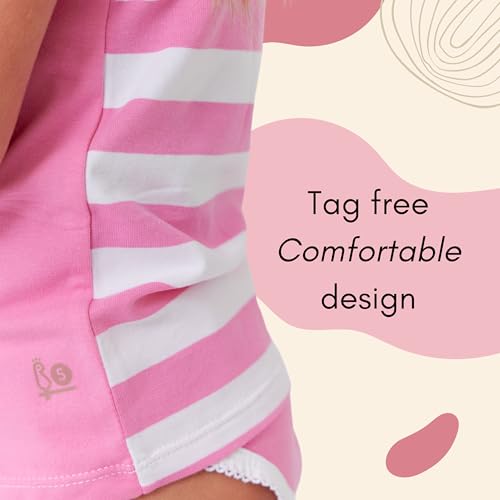 Feathers Girls Pink Butterfly Print Tagless Cami Super Soft Undershirts (3/Pack)4