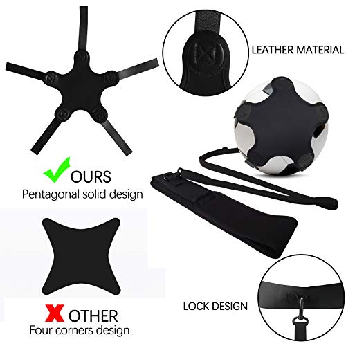 Kai Xin Solo Soccer Trainer, Football Volleyball Rugby Kick Training AidsSolo Skill Practice Equipment for Kids Adult with Elastic Adjustable Waist Belt,Fits Size 3,4,5 Footballs Volleyball Rugby