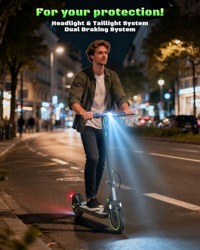 Image of NAVIC Electric Scooter - 8 inch Tires, 350W Peak Motor, Max Speed Up to 19MPH, 22 Miles Long-Range, Portable Foldable Commuting Scooter for Adults with Double Braking, Smart APP
