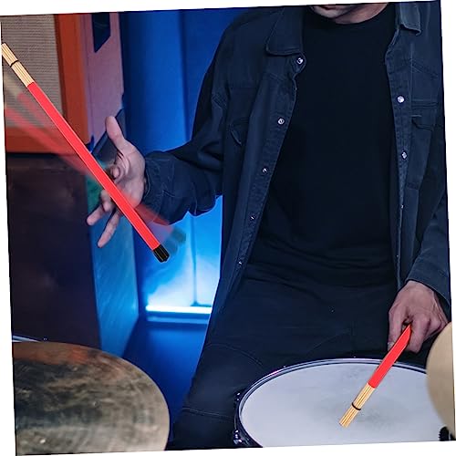 Par de baquetas para percusión con mango de bambú y cepillo miniatura 3