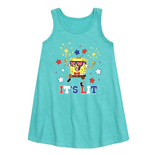 HYBRID APPAREL - Spongebob Squarepants - It's Lit - Toddler and Youth Girls A-line Dress