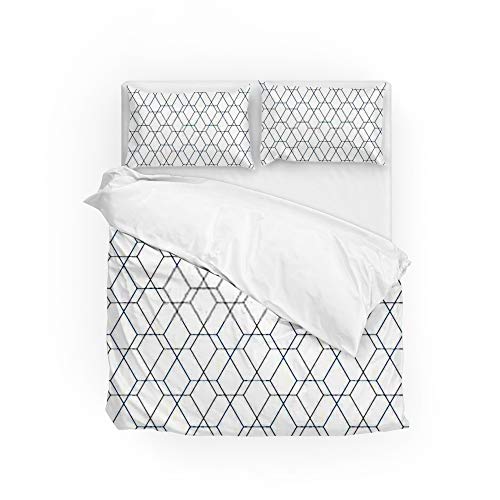 Parure de lit 3 pièces motif géométrique en polyester avec 2 taies - 2
