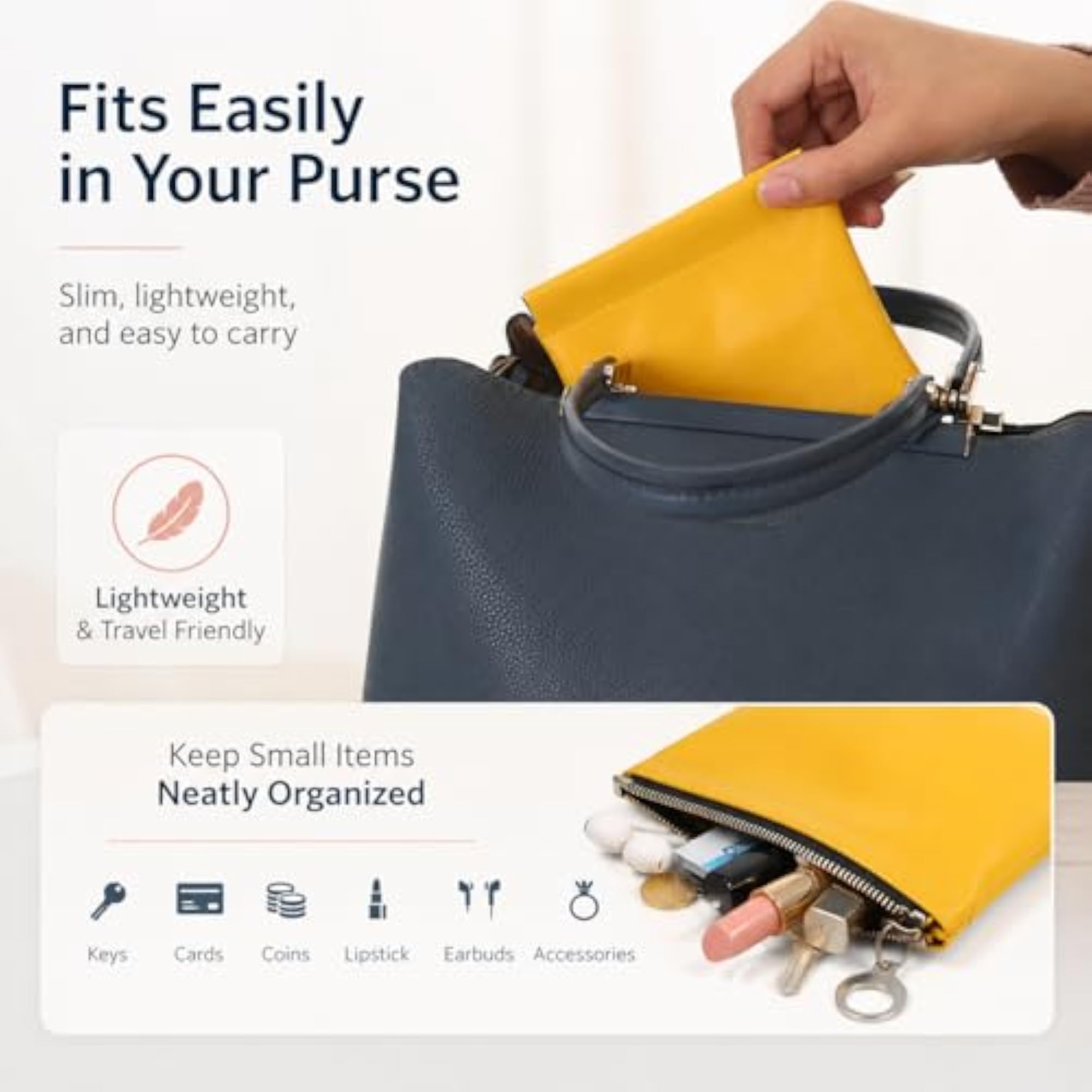 Mini Leather Coin Purse, Squeeze Pouch for Cards & Change
