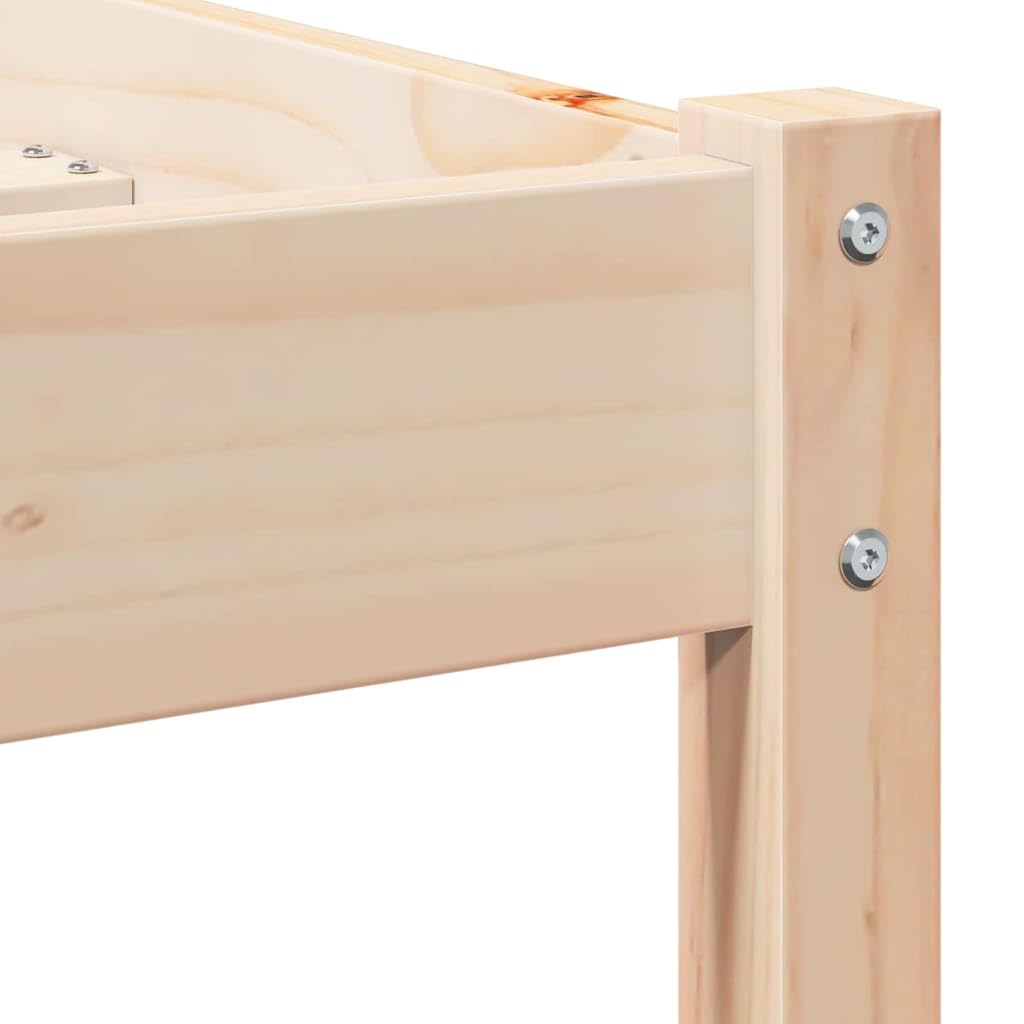 Marco de Cama Marrón 220 x 200 cm de Madera Maciza de Pino con Cabecero Premium, Diseño Moderno Minimalista y Ensamblaje Sencillo para Dormitorio Principal, Estructura