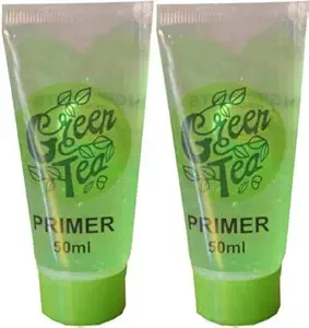 Elecsera Green Tea Waterproof Primer Make Up Base Pack of 2 Primer - 100 ml (Green)