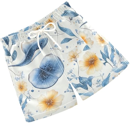 Pigsaly Boys' Swim Board Shorts Sea Stingray Flowers Boy's Swim Trunks Kids Swimwear XS