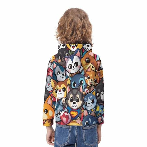 Sweat à capuche Chien 3D pour enfant 11-13 ans pull d'hiver confortable - 4