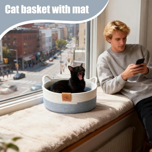 Cama cesta para gatos interior para cachorro conejo perro pequeño en invierno 3