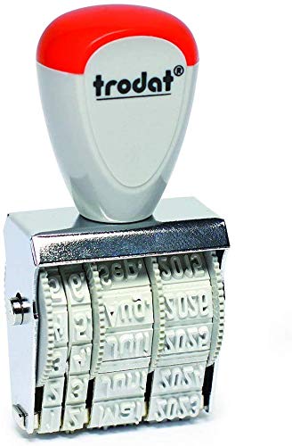 Trodat 1010 Classic Fer à coudre manuel, mois en lettres, taille du marquage env. 4 x 26 mm.