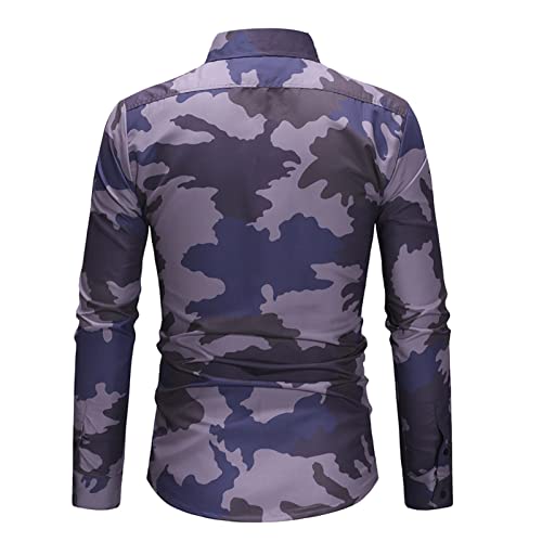 DGHM-JLMY Men's Camouflage Long-Sleeved Casual Shirt Military Style Camo Printed Button Down Shirt Camo Hunting Shirts3