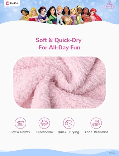 Image of Disney Marvel Princess Frozen Stitch Elsa Girls Hooded Swim Cover Up for Swimsuit Bathing Suit Swimwear Pocket 4-7 Years