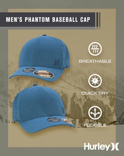 Image of Hurley Men's Baseball Cap - Sweat-Wicking Fitted Baseball Hats for Men (S-XL) | Flexfit Stretchable Sweatband, Sweat-Wicking Fabric and Structured Curved Bill