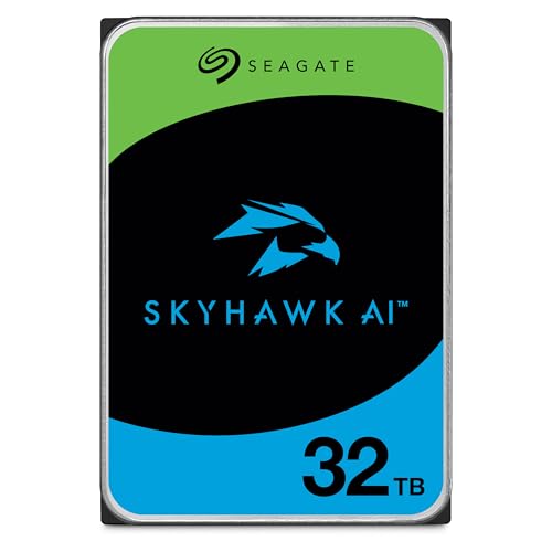 Image of Seagate Skyhawk AI 32TB Video Internal Hard Drive HDD - 3.5 Inch SATA 6Gb /s 512MB Cache for DVR NVR Security Camera System with in-House Rescue Services (ST32000VE000)