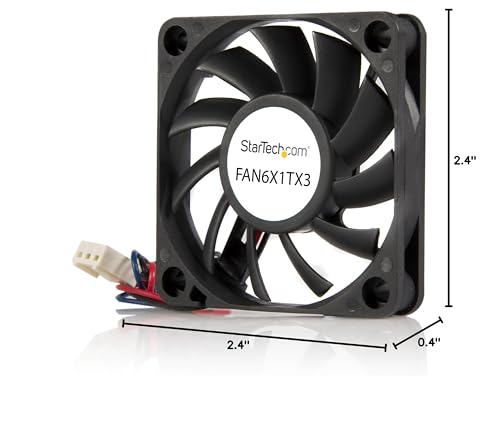 Image of StarTech.com 60x10mm Replacement Ball Bearing Computer Case Fan w / TX3 Connector - 3 pin case Fan - TX3 Fan - 60mm Fan (FAN6X1TX3), Black