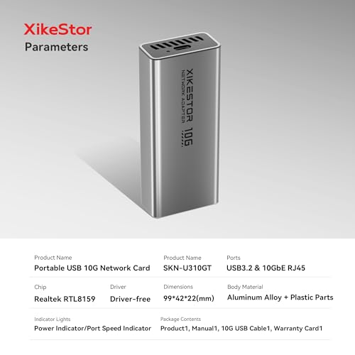 Image of USB C 10G Ethernet Adapter USB to 10Gb RJ45 Network Card | Realtek RTL8159, compatible with Thunderbolt 3 /4 /5, fanless aluminum cooling, low power for laptop, PC, NAS, Windows