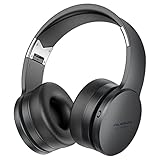AUOUA Life On Music Active Noise Cancelling Headphones Wireless Bluetooth Over Ear Headset with Mic,35H Playtime,Deep Bass,Foldable for Office,Home, Work,Travel,Cell Phone, Laptop,PC,TV,Blk