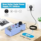 9V 1A/1000mA Power Supply Adapter with 3M Long Cord, AC 100-240V to DC 9V 1A 9W Switching Adapter PSU Wall Plug for Most Guitar Bass Effect Pedal, Center Negative, UKCA Certified - Image 4