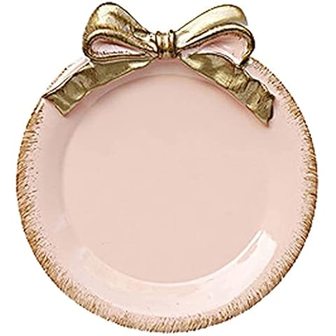 esowemsn 1PC Pink Jewelry Dish Display Dry Fruit Snack Cake Dessert Jewelry Holder Gift Necklace Earring Ring Storage Home Decorative Organizer Tray Cover