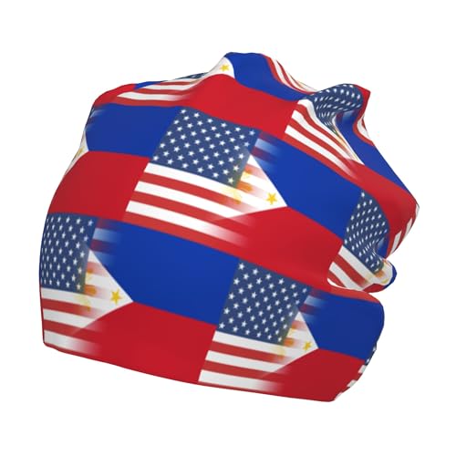 Philippines American Flag Children Hip Hop Knitted Hat Kids Elastic Leisure Knit Cap Warm Sleep Beanies Black