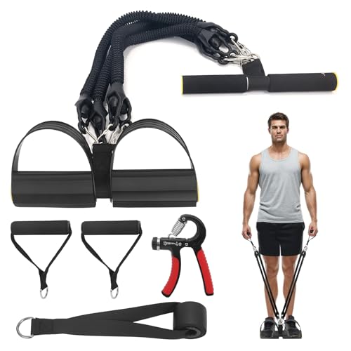 2025 Upgrade Pedal Resistance Band, 4-Tube Elastic Pull Rope Fitness
