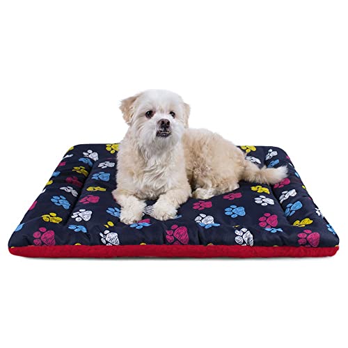 Colchonete para Cachorro Dupla Face Caminha Pet 80x60 Patas Coloridas