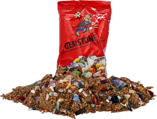 Red Gemstone Mining Bag with Real Gems,…