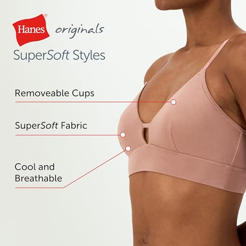 Hanes Women's Originals Supersoft Triangle, Viscose from Bamboo Longline Bralette4