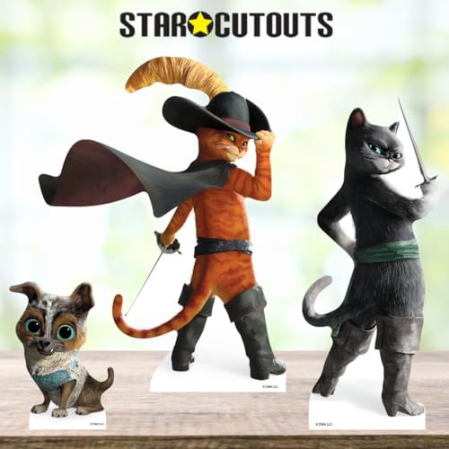 Recortes de cartón Puss in Boots Kitty y Perrito de 29 cm 3