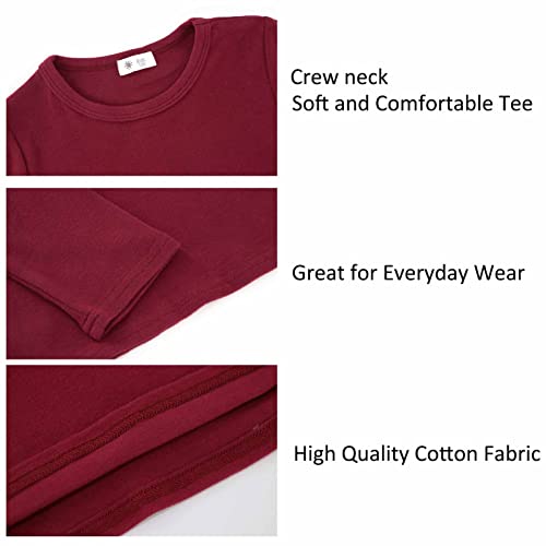 Image of POBIDOBY Toddlers Long Sleeve T-Shirt Soft Cotton Top Tees for Girls and Boys 1-Pack