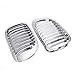 2pcs anteriore argento Kidney Griglie Griglia di copertura da corsa griglie misura for la BMW Serie 3 E46 Coupè Cabrio M3 1998-2002 Accessori auto