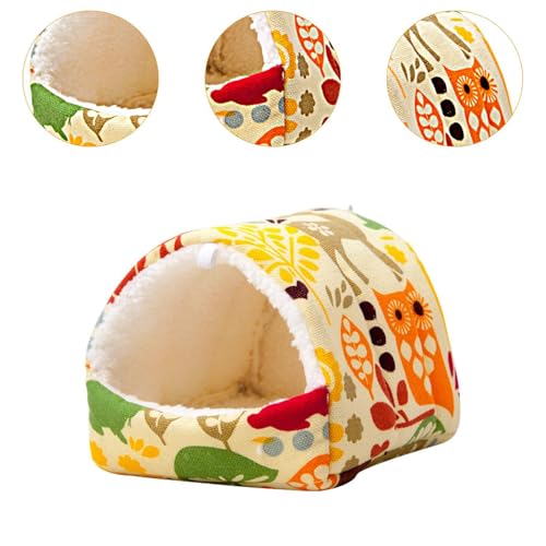 IEUDNS Cama de caverna para animais de estimação, de hamster semi-fechado, adorável, pequena casa pa