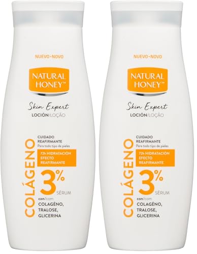 Natural Honey, Skin Expert Loción Corporal con Colágeno, Efecto Reafirmante con 3% de Sérum Activo, 72H de Hidratación Profunda, Textura Ligera, Rápida Absorción, Apto para Todo Tipo de Pieles