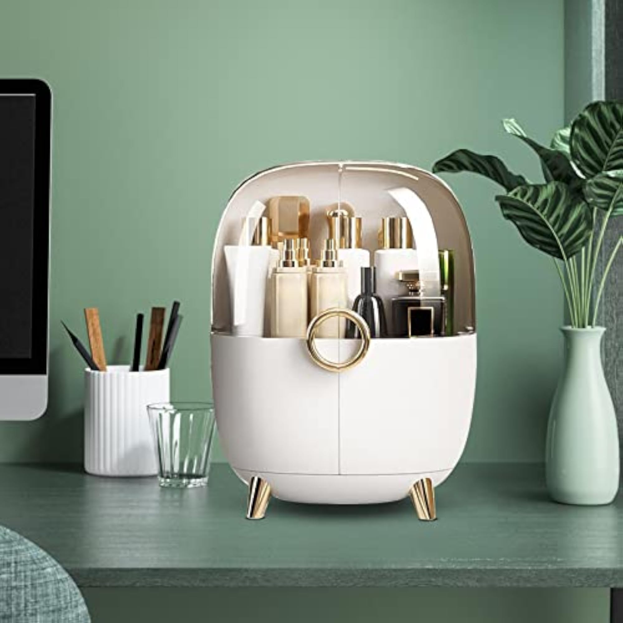Modern Waterproof Makeup Organizer Caddy for Countertop