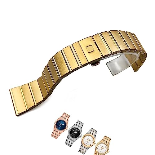 Bracelet montre acier boucle déployante 17mm-7mm or compatible Omega Seamaster